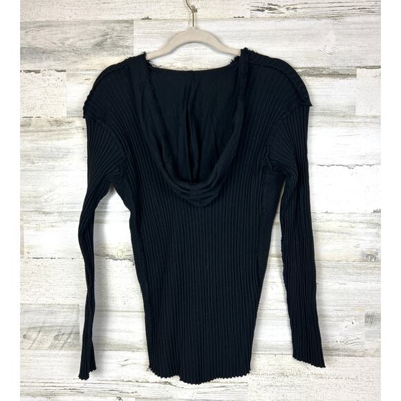 Indie Peace Women’s M Black Handmade Long Sleeve Boho Hoodie Top Rare NEW - Picture 2 of 6